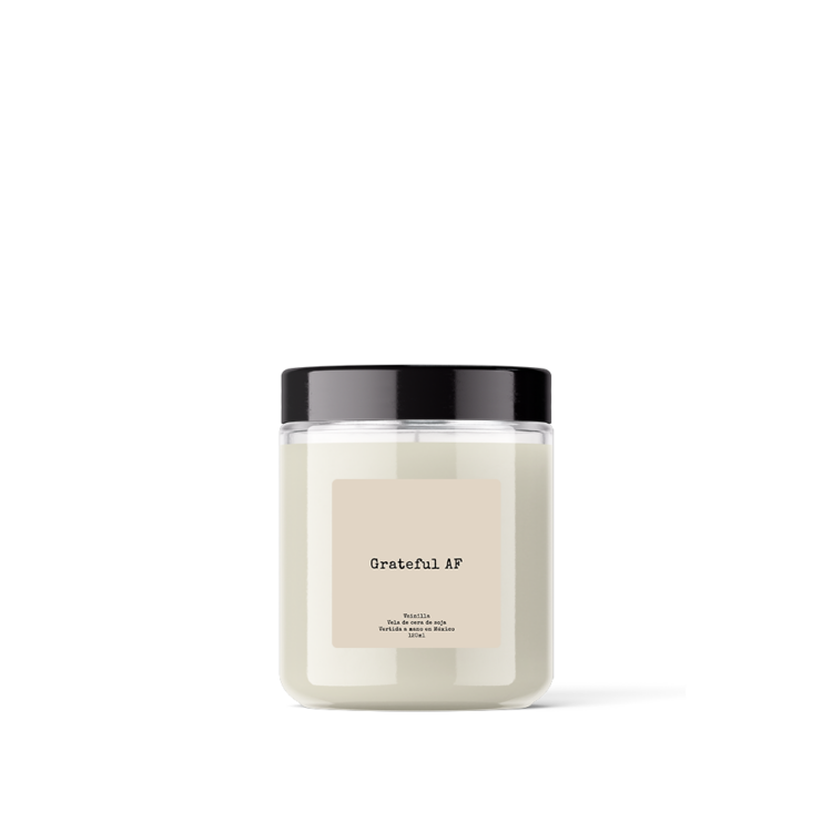 Velas marca blanca con etiqueta - mayoreo - Grateful AF - 120ml